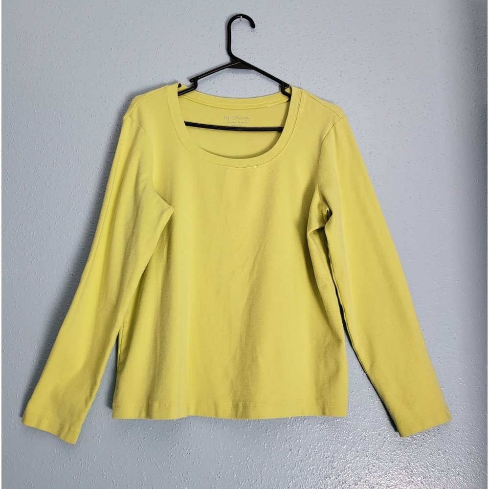 Chicos Shirt Womens 2 Green Long Sleeve
